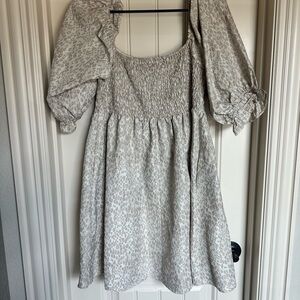 Impressions Cream Floral Mini Dress